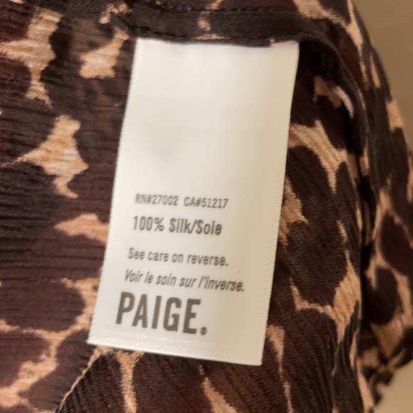 PAIGE Cleobelle Leopard Silk V-Neck Blouse NWT - Picture 16 of 16